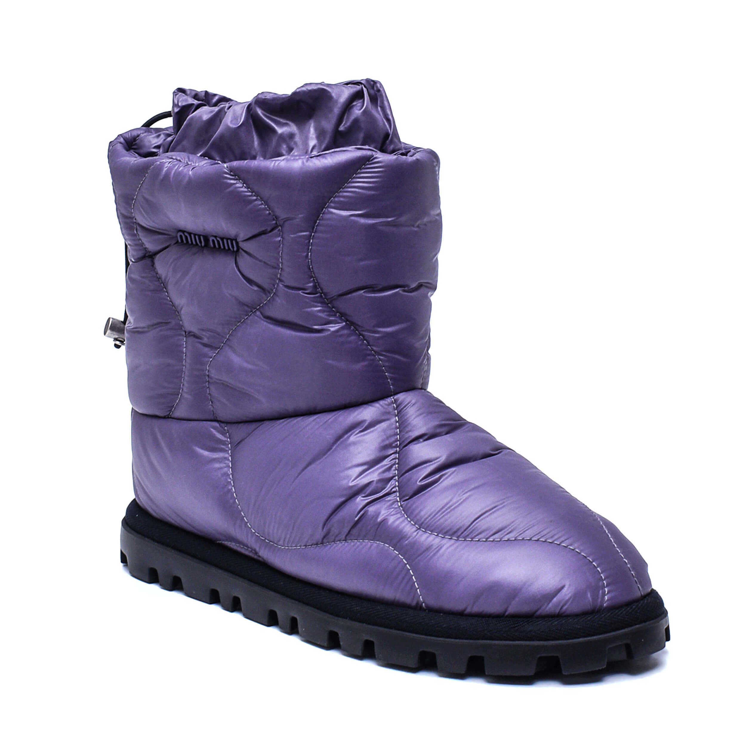 Miu Miu - Purple Nylon Puffer Padded Snow Boots / 38